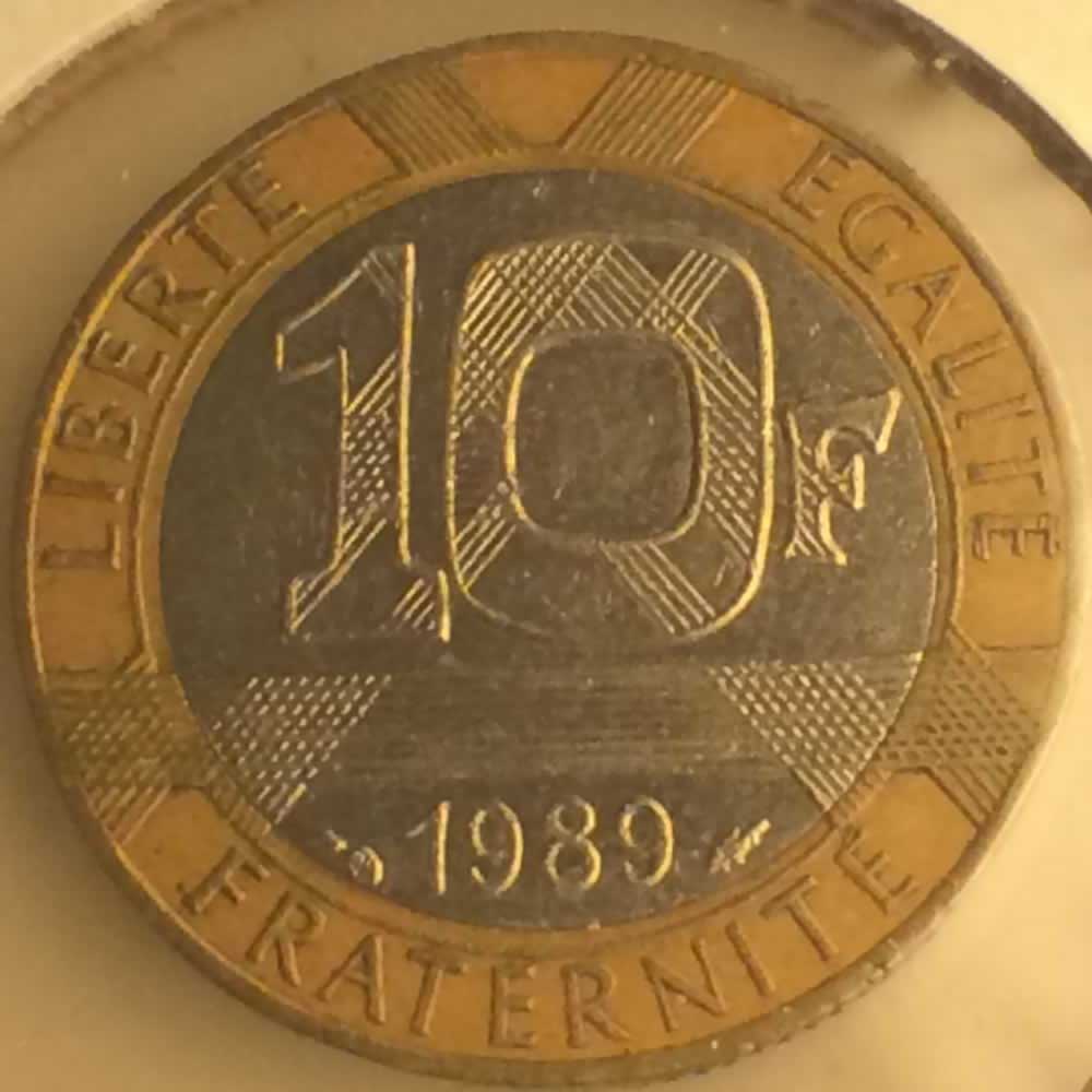 France 1989  10 Francs Bimetallic ( 10FRF ) - Reverse