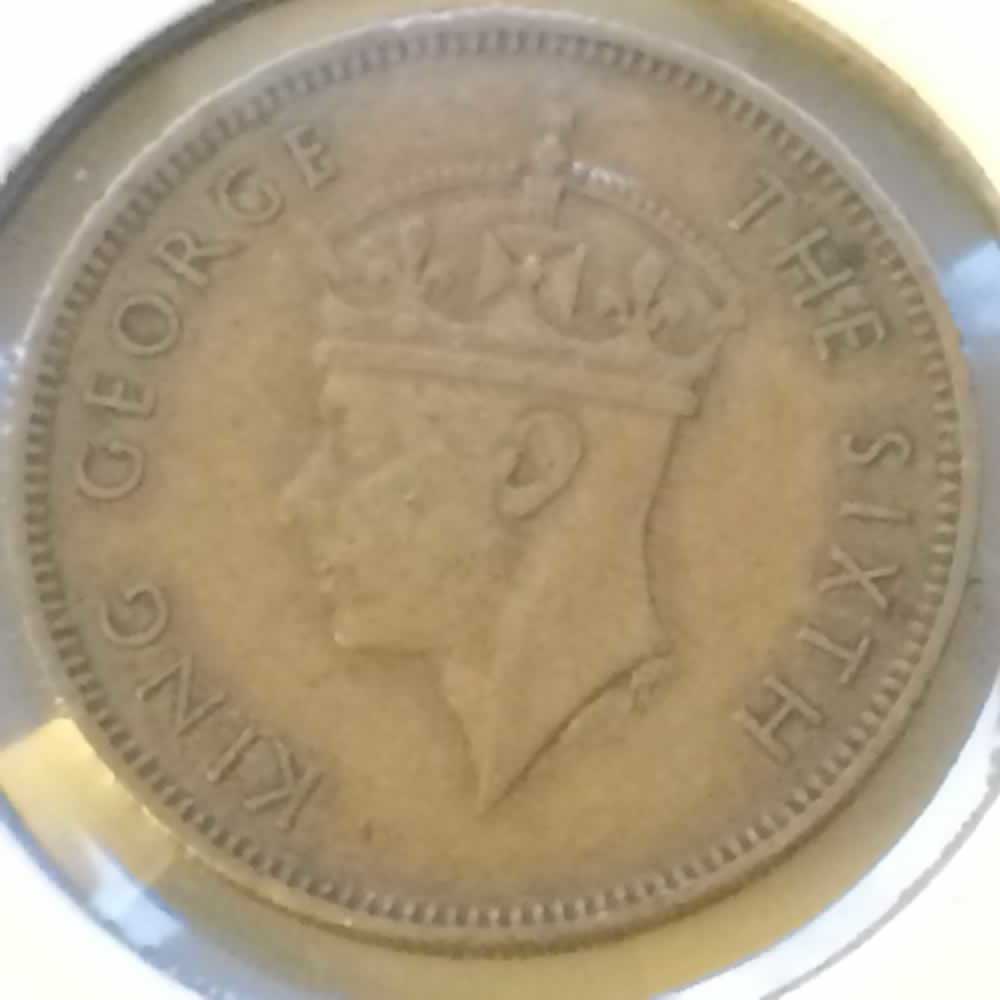 Hong Kong 1948  George VI 10 Cent ( 10C ) - Obverse
