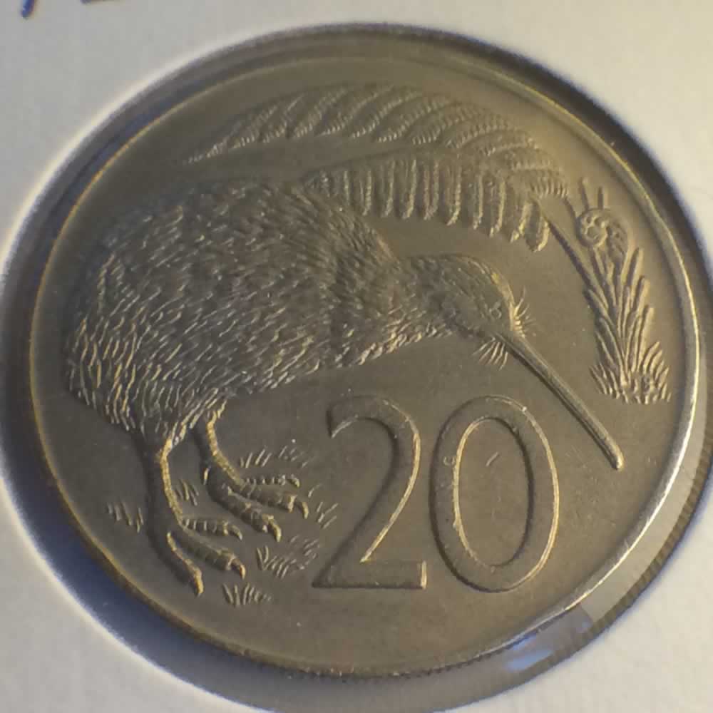 New Zealand 1972  20 Cents Kiwi Coin ( 20C ) - Reverse
