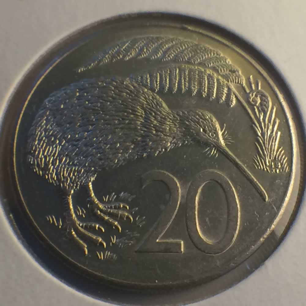 New Zealand 1986  20 Cents Kiwi Coin ( 20C ) - Reverse