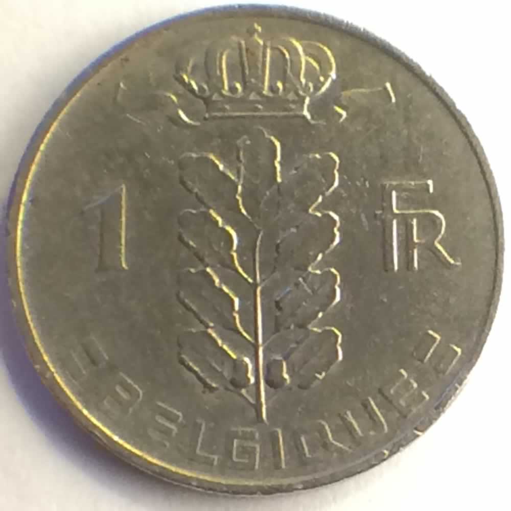 Belgium 1966  1 Franc - French ( 1 BEF ) - Reverse