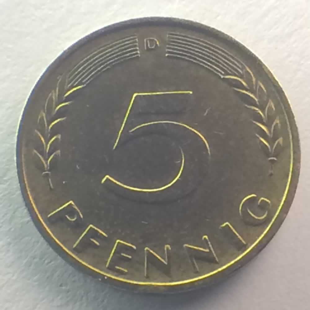 Germany 1949 D 5 Pfennig ( 5pf ) - Obverse