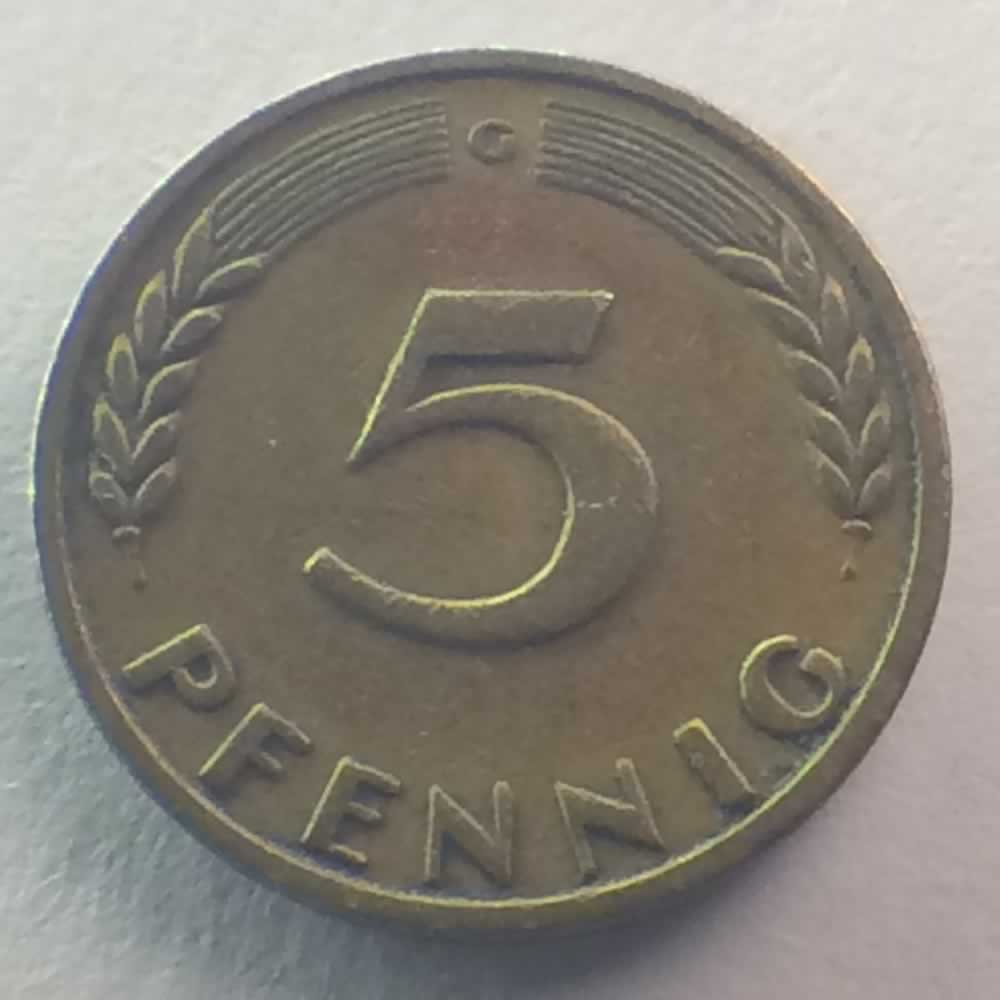 Germany 1949 G 5 Pfennig ( 5pf ) - Obverse