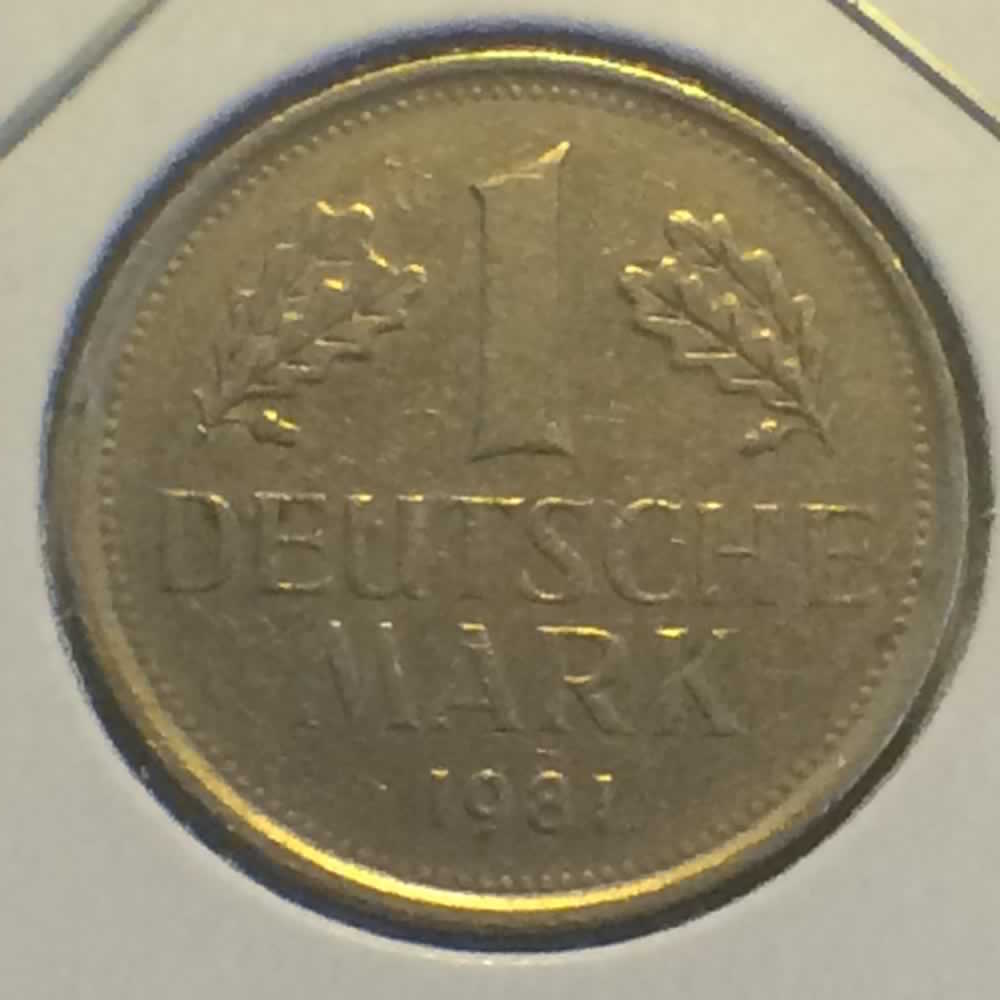 Germany 1981 G 1 Deutsche Mark ( DM 1 ) - Reverse