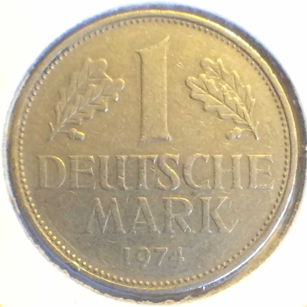 Germany 1974 D 1 Deutsche Mark ( DM 1 ) - Obverse