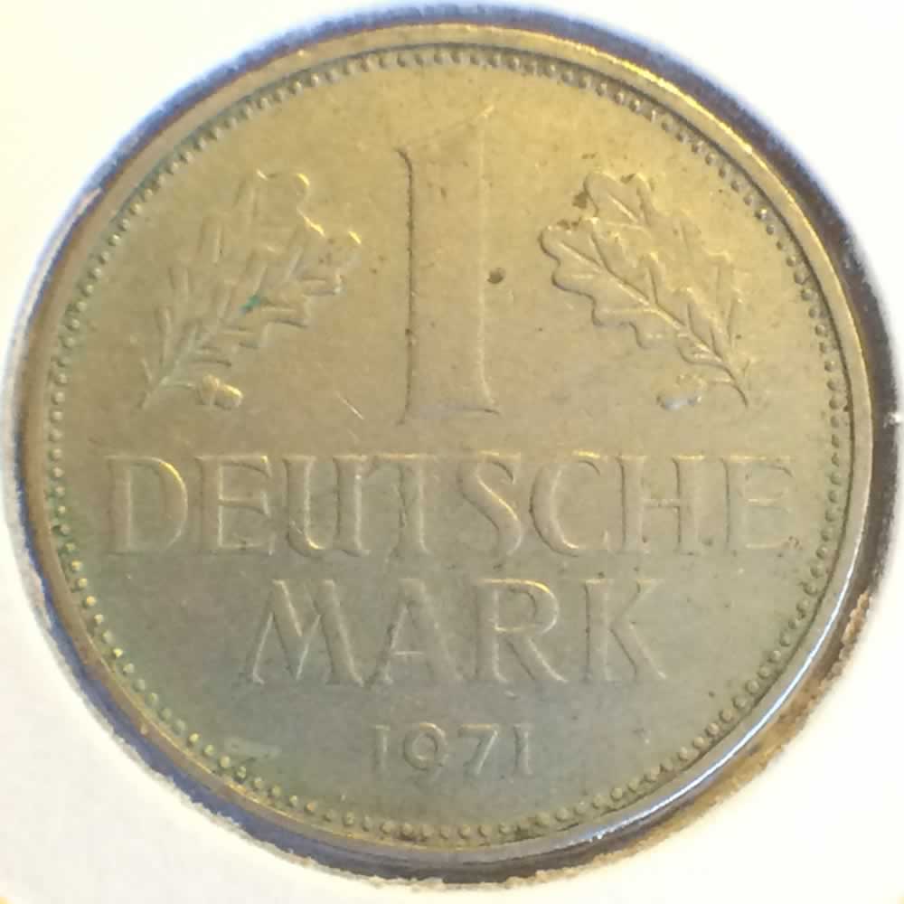 Germany 1971 G 1 Deutsche Mark ( DM 1 ) - Obverse