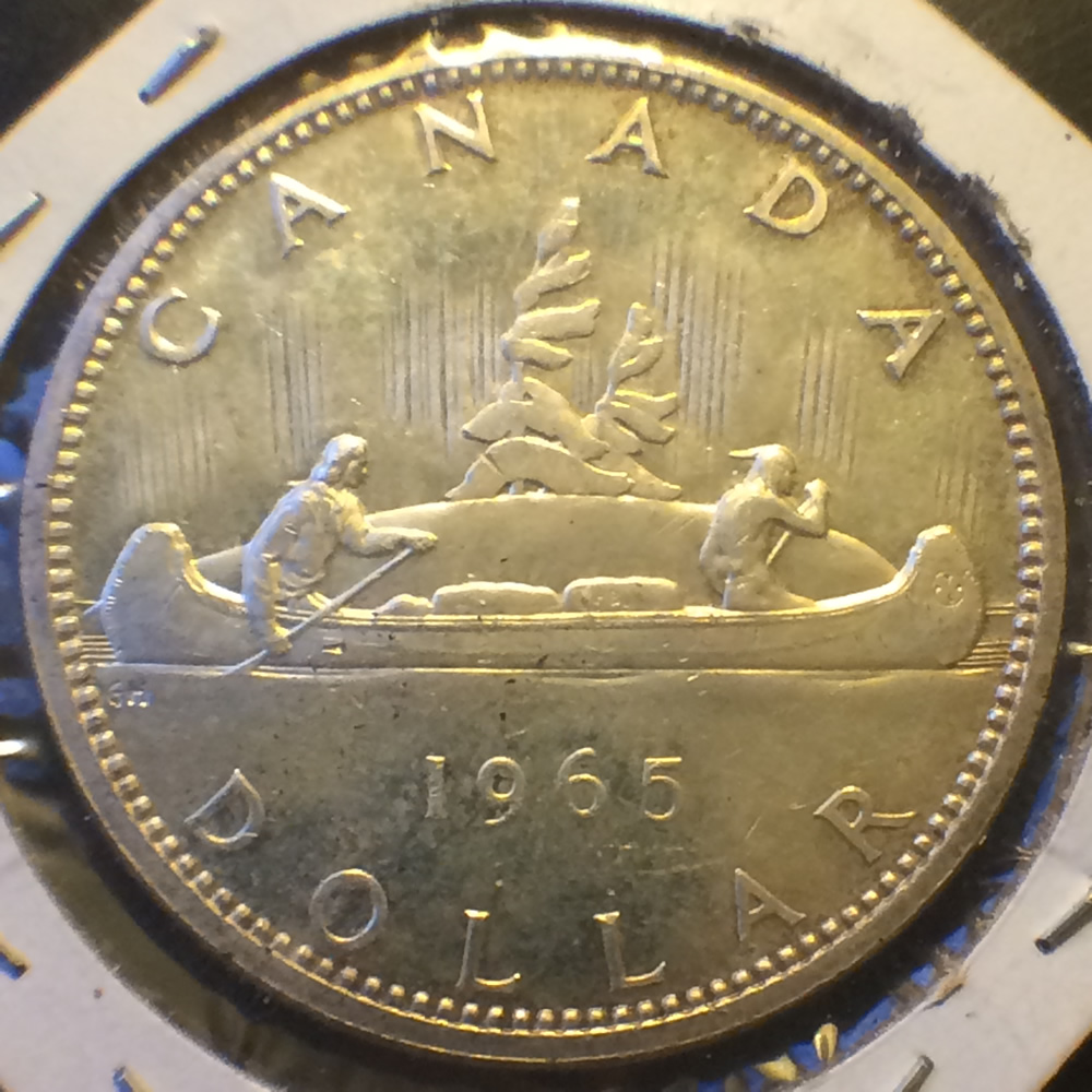 Canada 1965  Voyageur Silver Dollar  SB-P5 ( CS$1 ) - Reverse