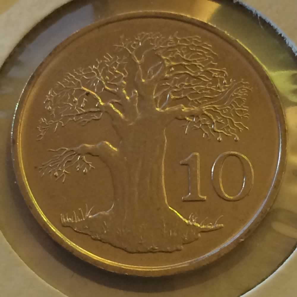 Zimbabwe 1999  Zimbabwe 10 Cents ( 10c ) - Reverse