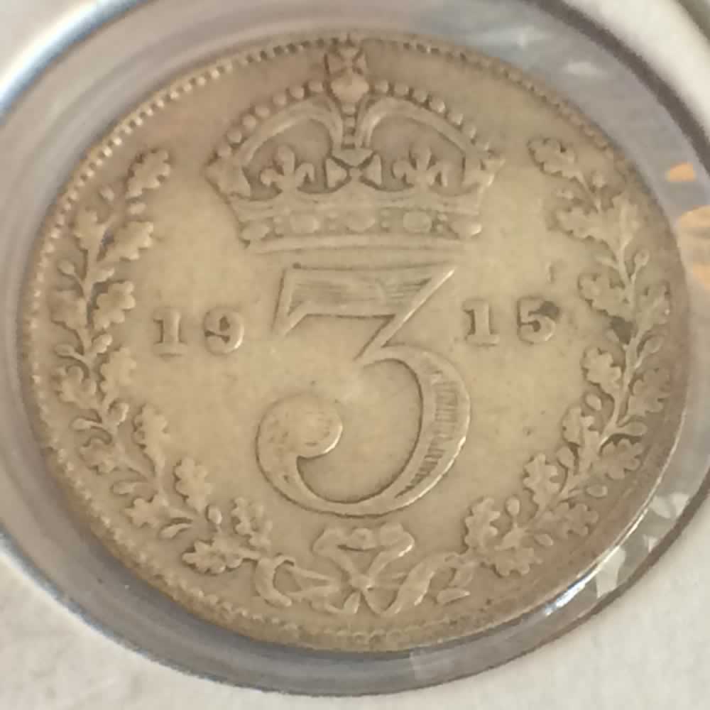 GB 1915  Silver 3 Pence ( 3P ) - Reverse