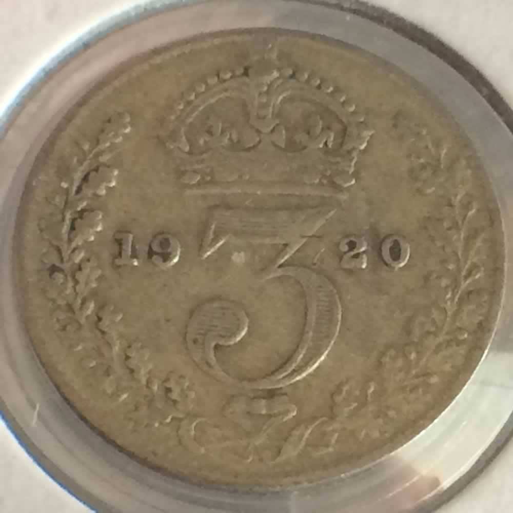 GB 1920  Silver 3 Pence ( 3P ) - Reverse