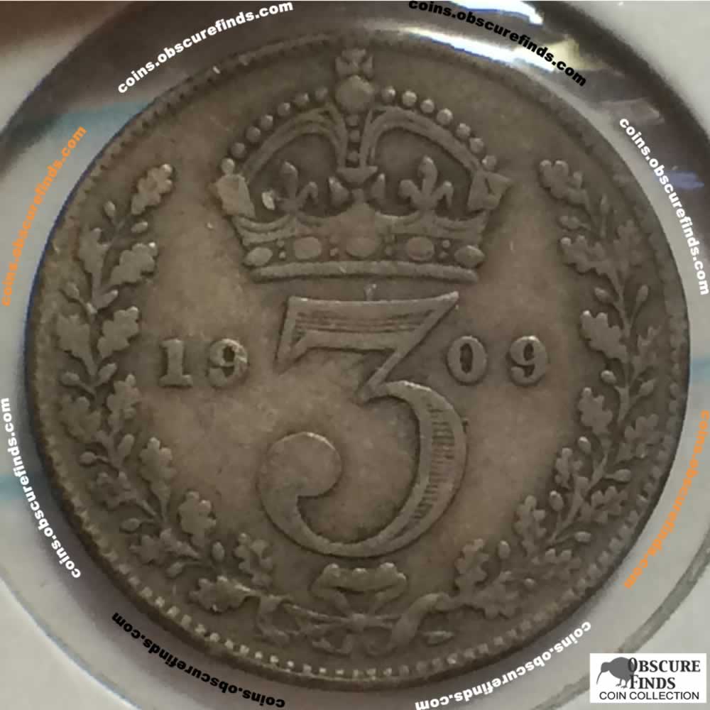 GB 1909  Silver 3 Pence ( 3P ) - Reverse