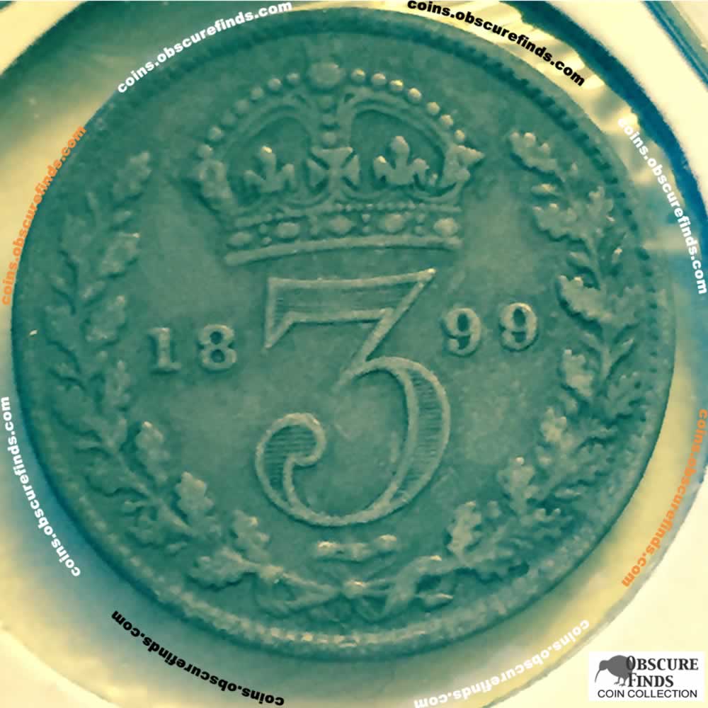 GB 1899  Silver 3 Pence ( 3P ) - Reverse