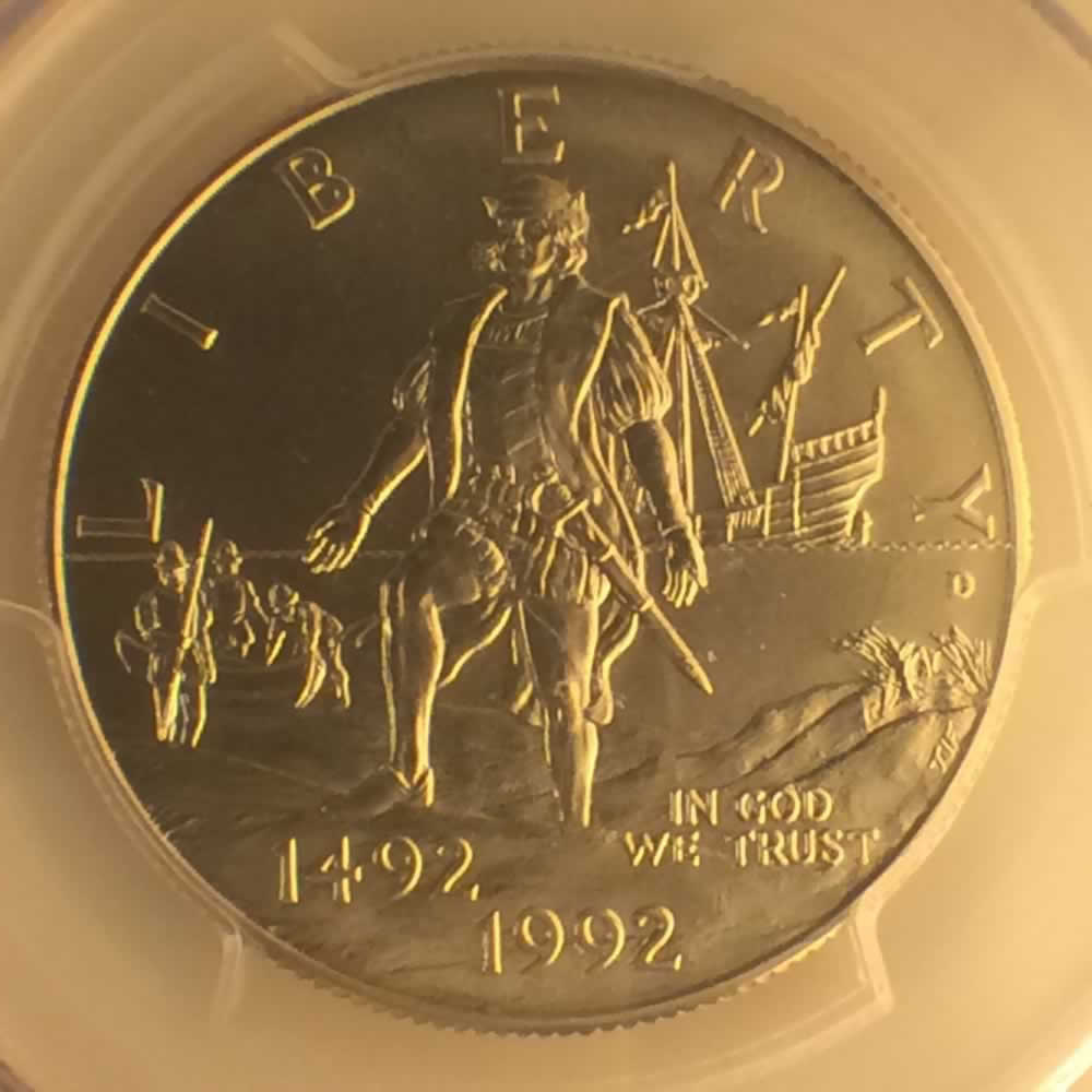 US 1992 D Columbus Half Dollar ( 50C ) - Obverse