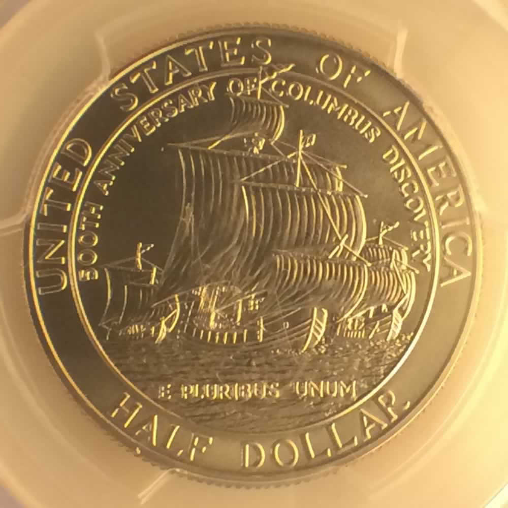 US 1992 D Columbus Half Dollar ( 50C ) - Reverse