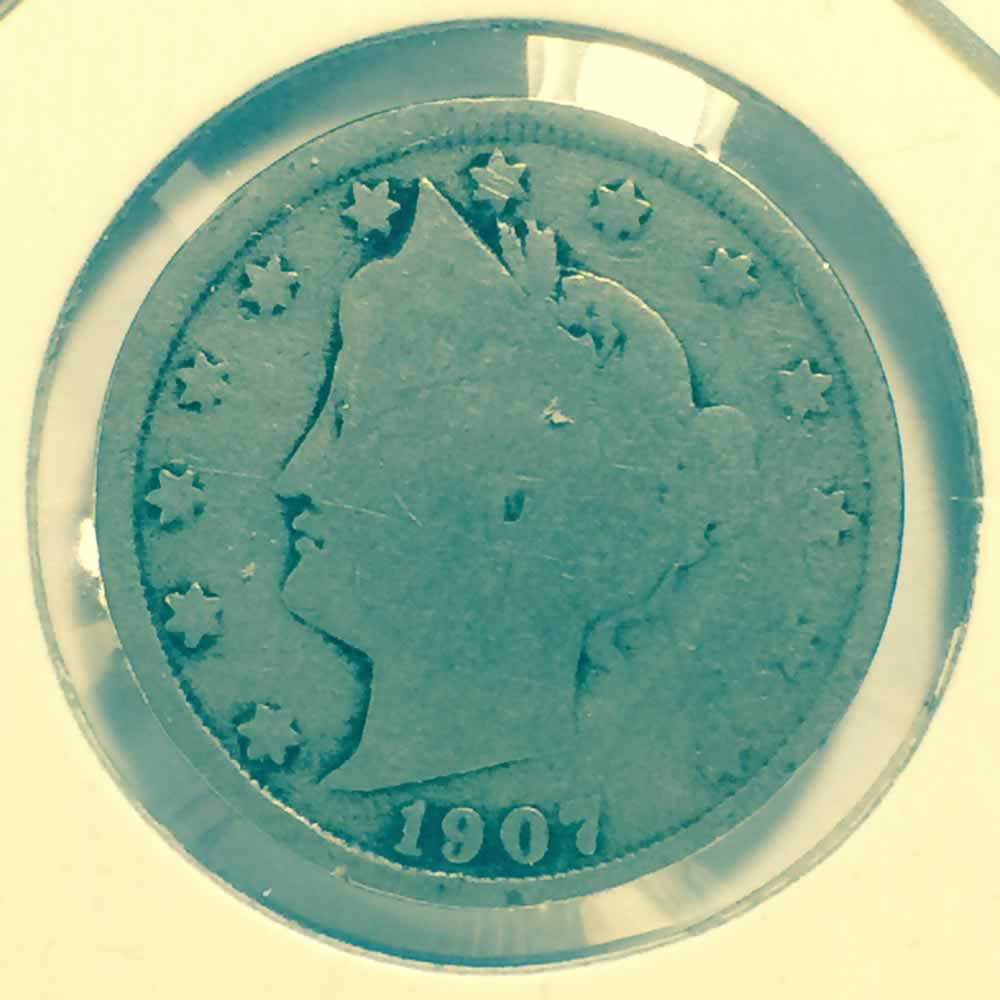 US 1907  Liberty Head 'V' Nickel ( 5C ) - Obverse