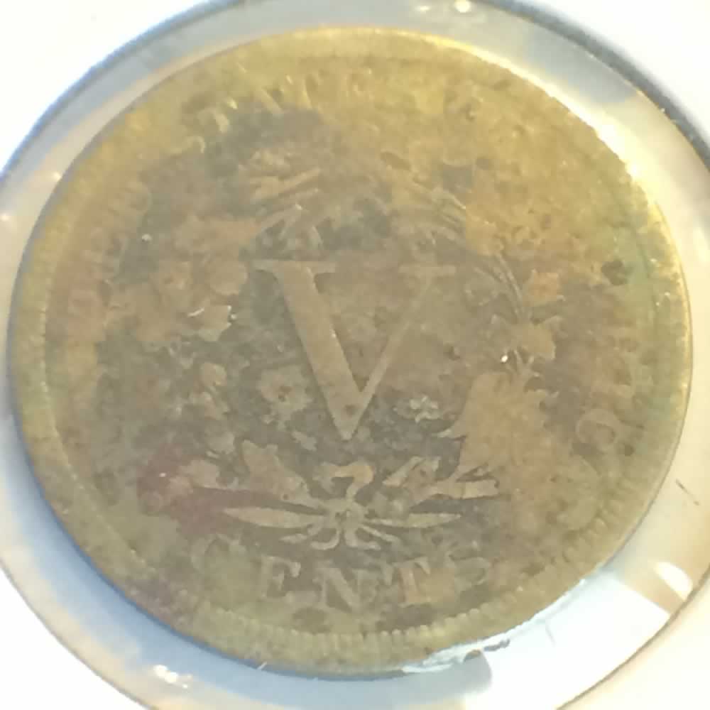 US 1900  Liberty Head V Nickel ( 5C ) - Reverse