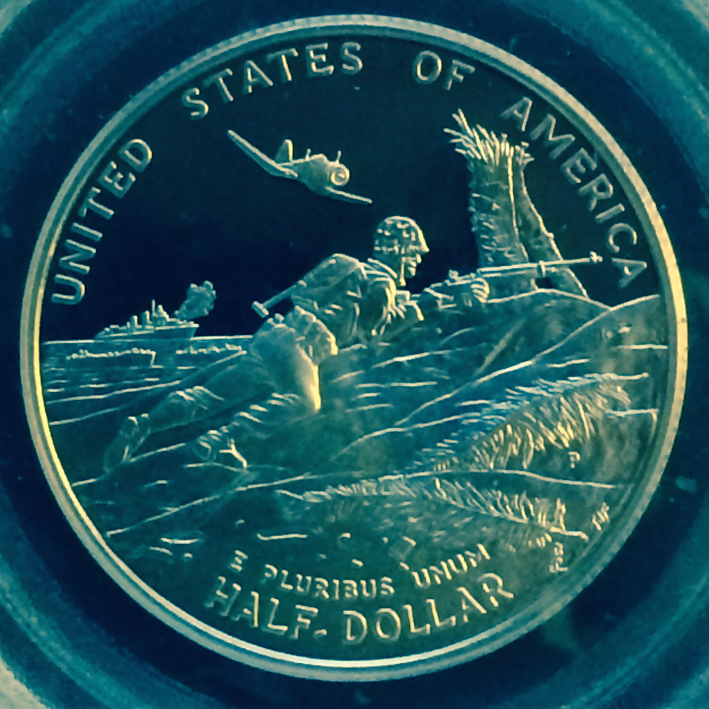 US 1993 P 1991-95 WW II Half Dollar ( 50C ) - Reverse
