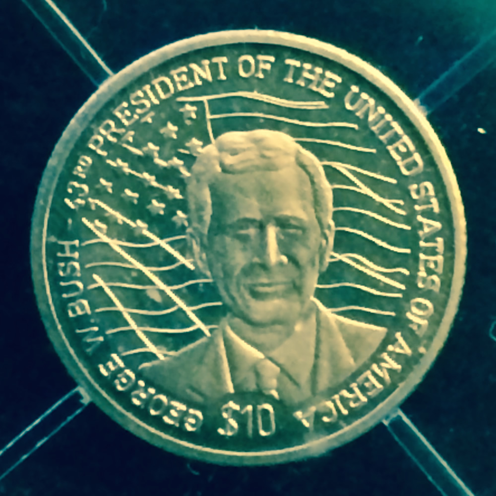 Liberia 2000  $10 Gold George W Bush ( $10 ) - Obverse
