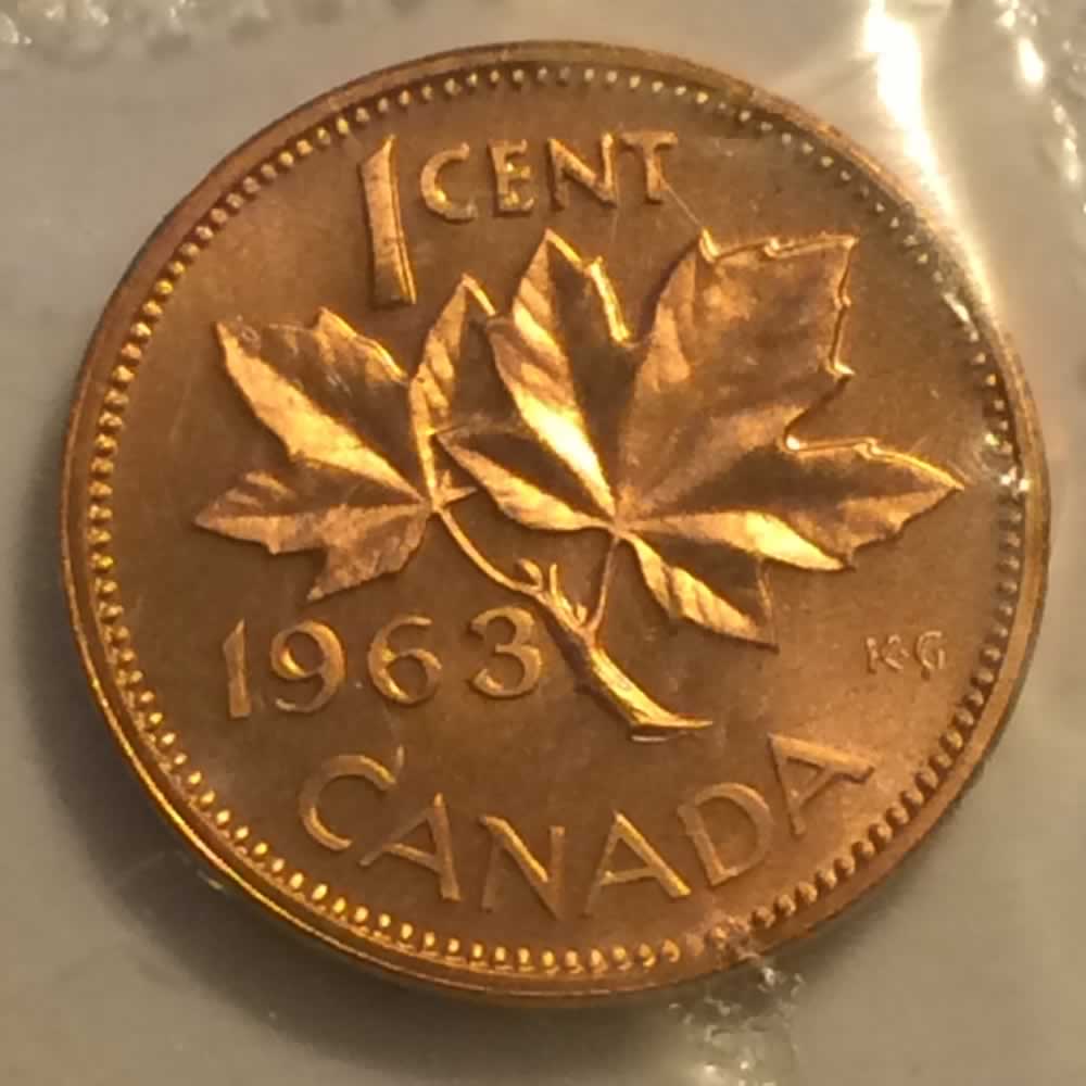 Canada 1963  Canadian One Cent RCM ( C1C ) - Reverse