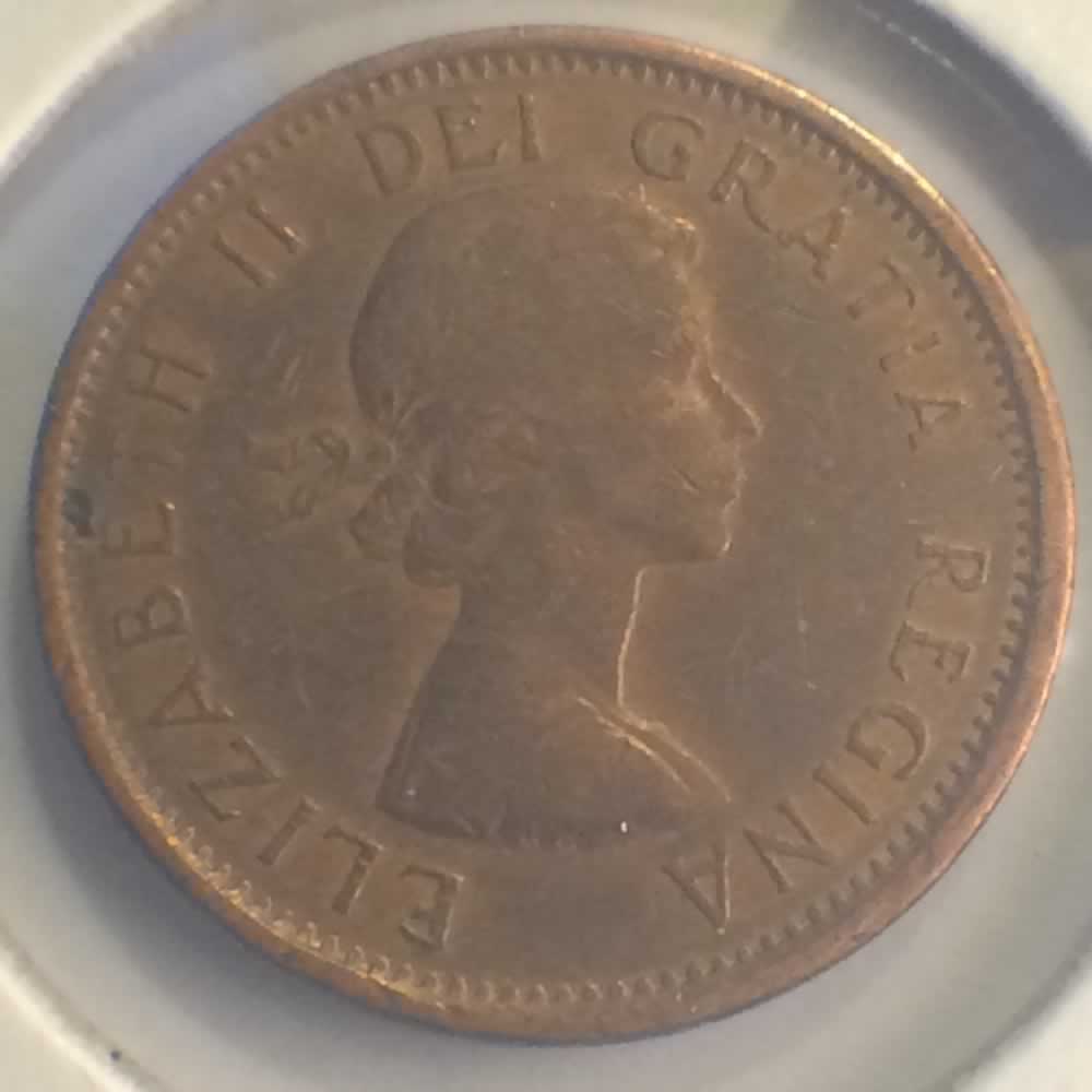 Canada 1961  Elizabeth II Canadian Cent ( C1C ) - Obverse