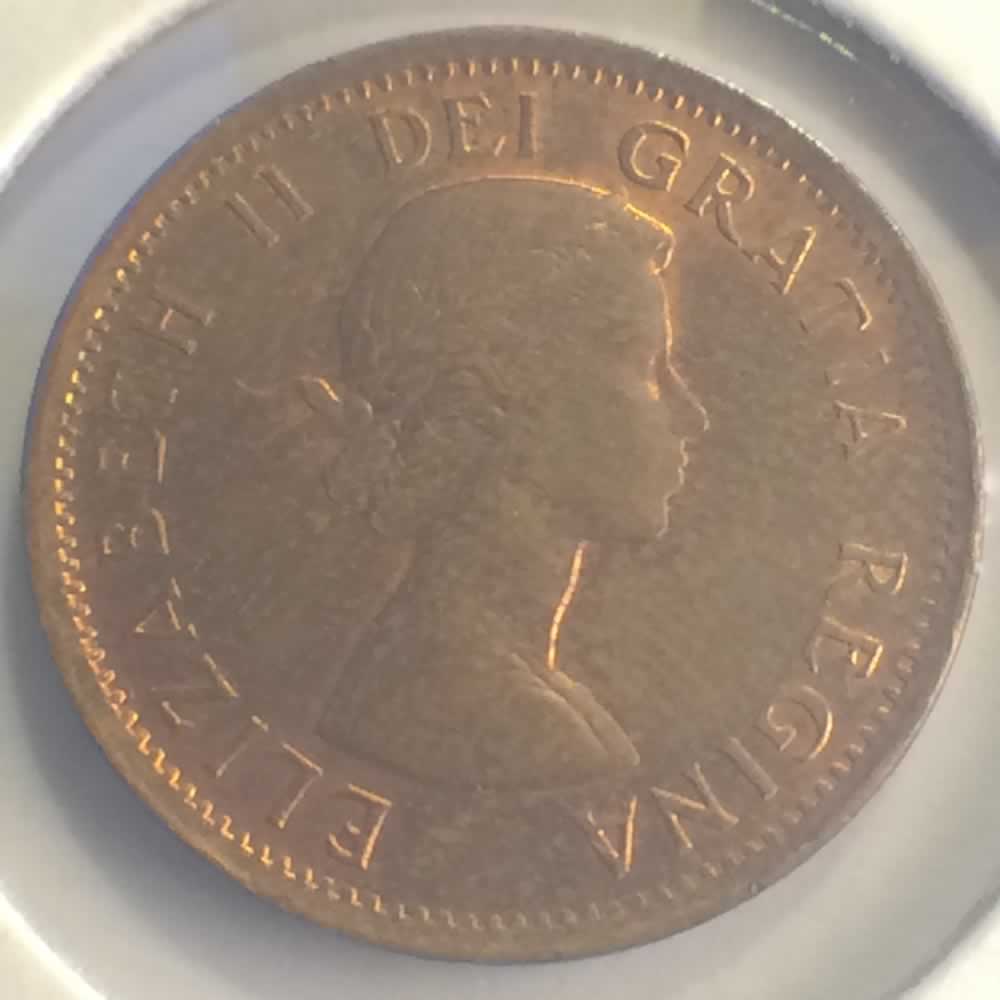 Canada 1957  Elizabeth II Canadian Cent ( C1C ) - Obverse