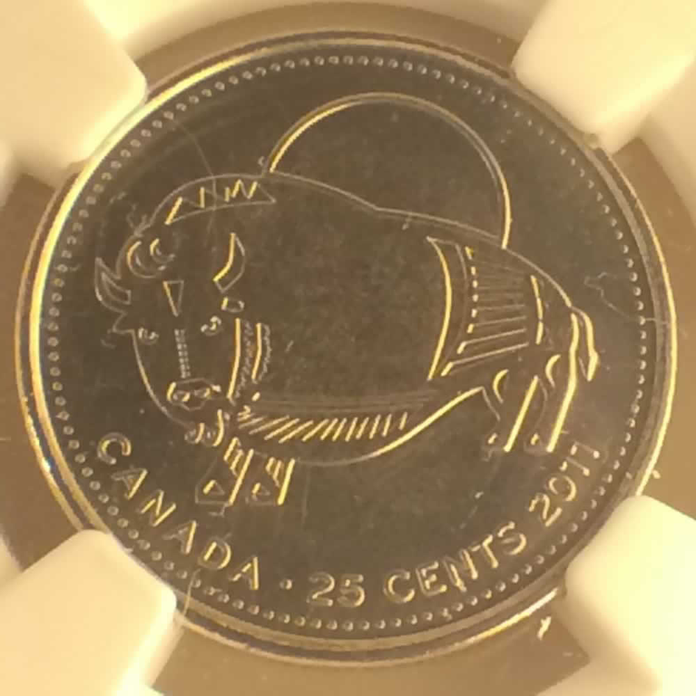Canada 2011  Wood bison Quarter ( C25C ) - Reverse