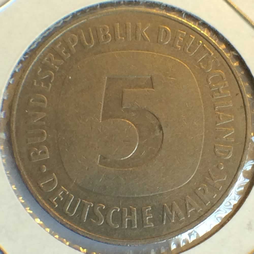 Germany 1984 J 5 Deutsche Mark ( DM 5 ) - Reverse