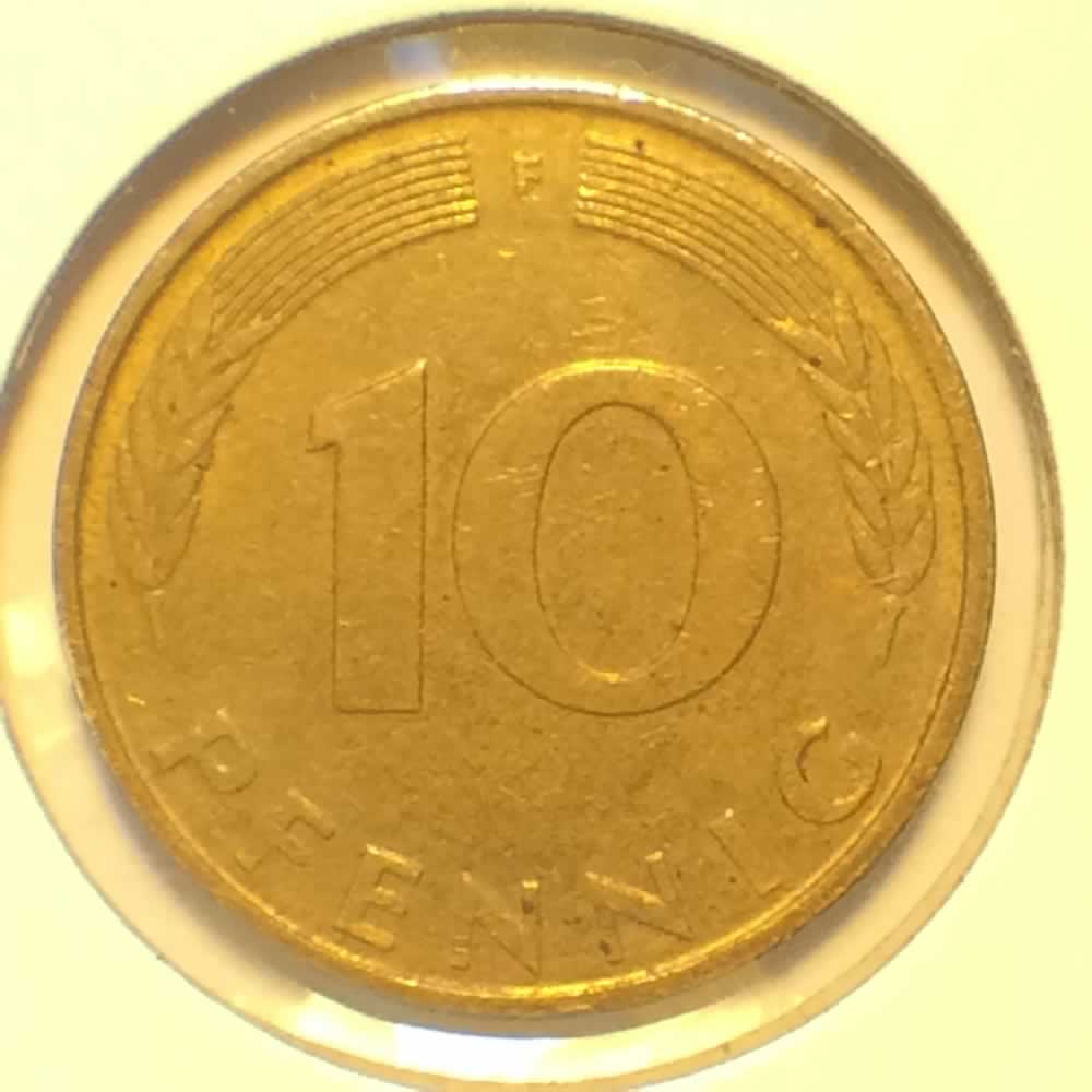 Germany 1992 F 10 Pfennig ( 10pf ) - Reverse